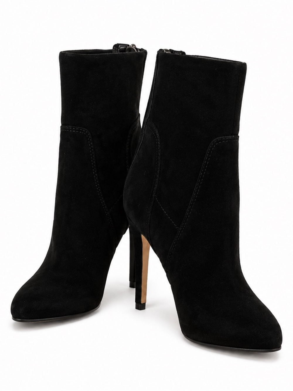 Sam Edelman Zip Black Suede Heel Boots